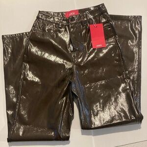 Brown Shiny Women's Trousers